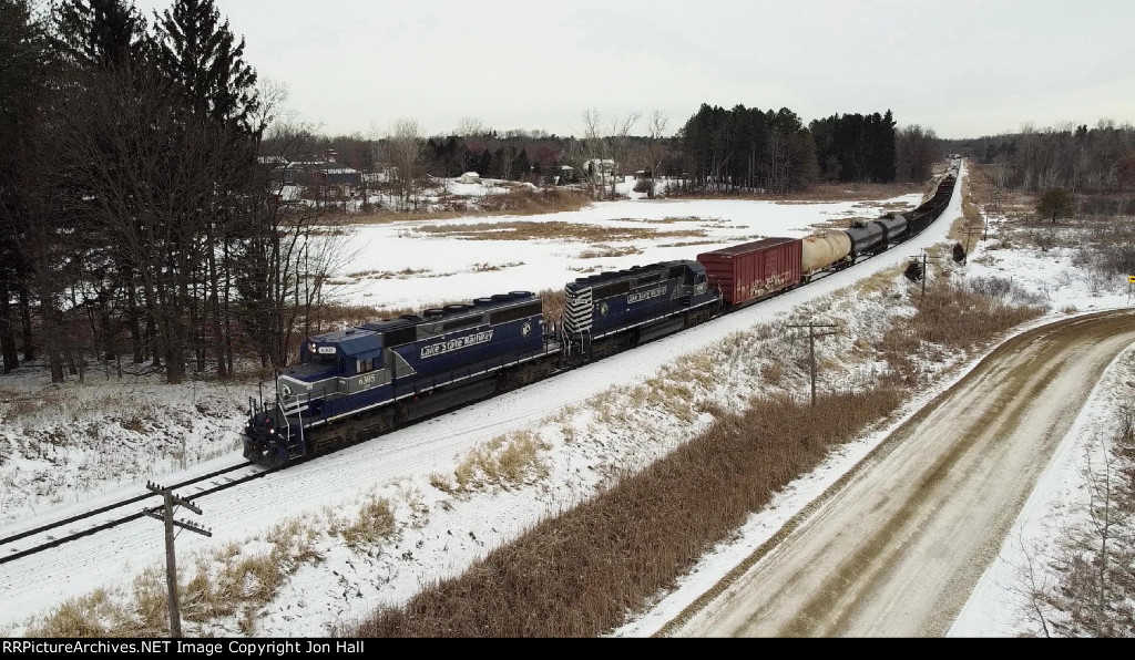 Z127 makes its way south through the rural swampy areas between Holly and Milford